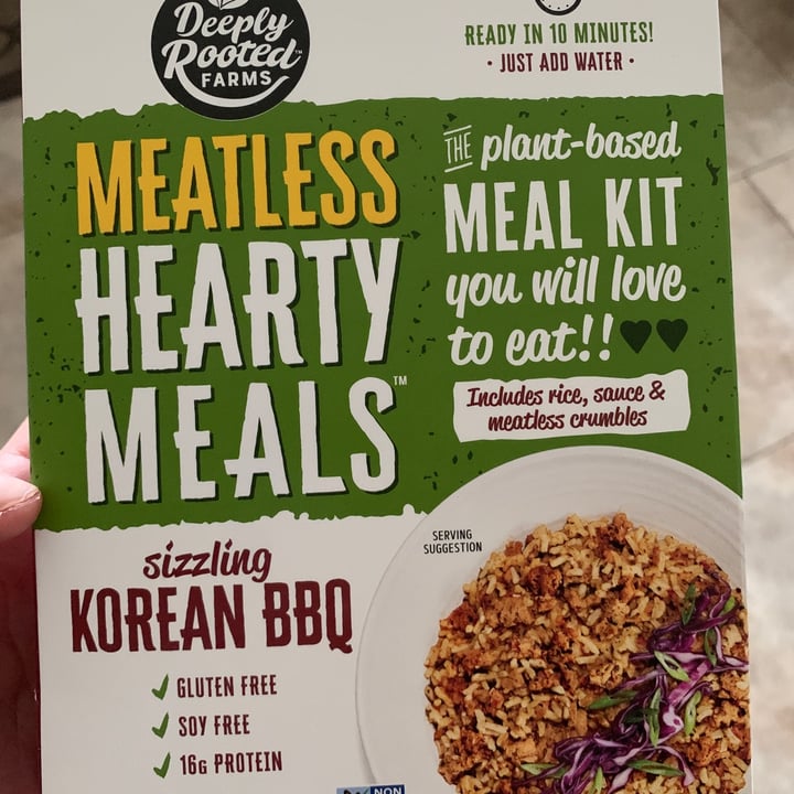 photo of deeply rooted farms Korean BBQ Meatless Hearty Meala shared by @vegselina on  30 Nov 2022 - review