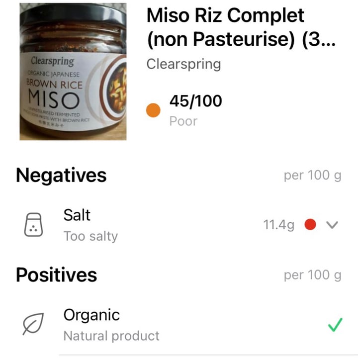 photo of Clearspring Brown rice Miso shared by @-margot- on  30 Jan 2021 - review