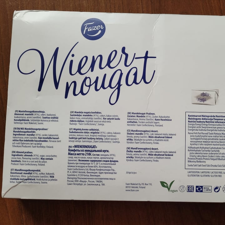 photo of Fazer Wienernougat shared by @lauria on  14 Mar 2022 - review