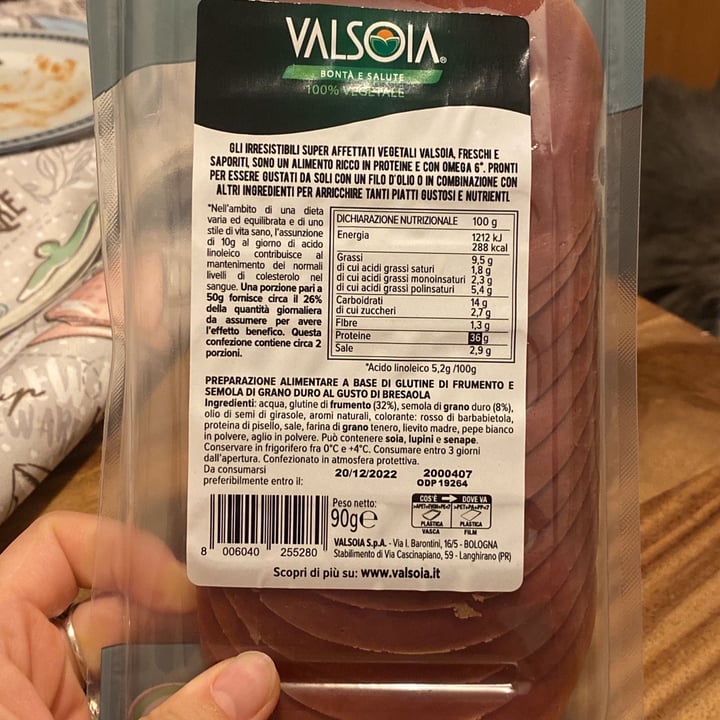 review photo of Valsoia L'IRRESISTIBILE SUPER AFFETTATO GUSTO BRESAOLA shared by @sybils1 on 19 Oct 2022 - review