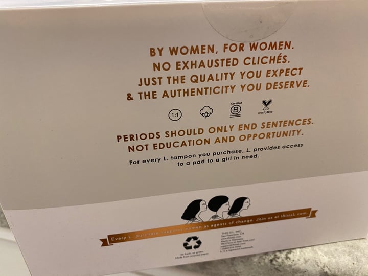 photo of L. Organic Cotton Tampons shared by @courtthetort on  22 Jan 2020 - review