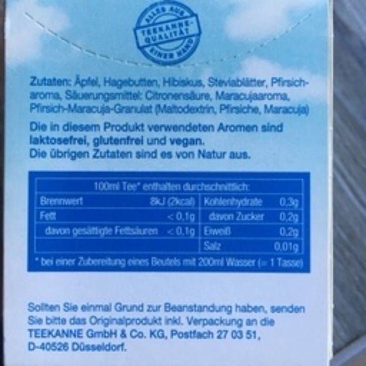 photo of Teekanne Tekanne Frio Pfirsich Maracuja Tee shared by @alena1510 on  27 Apr 2020 - review
