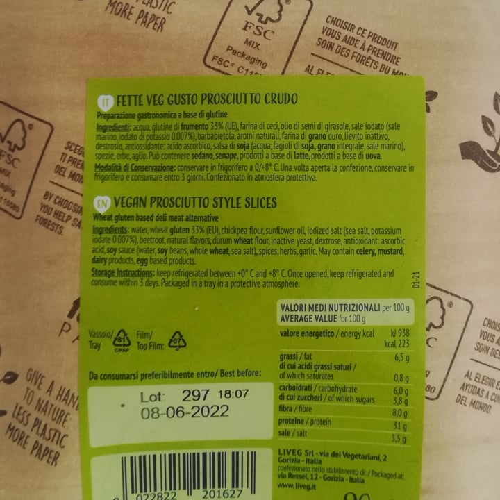 review photo of Liveg Fette veg gusto prosciutto crudo shared by @sarabi on 31 Mar 2022 - review