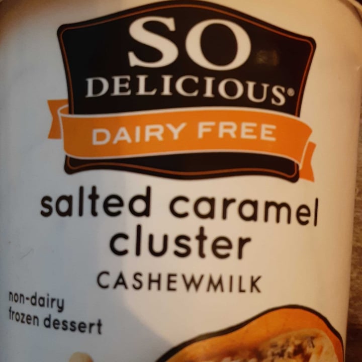photo of So Delicious Dairy Free Salted Caramel Cluster Cashewmilk Frozen Dessert shared by @anonvegan on  08 Feb 2021 - review