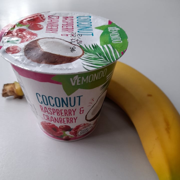 review photo of Vemondo coconut, raspberry and cramberry yogurt shared by @heatherthevegan on 09 Nov 2022 - review