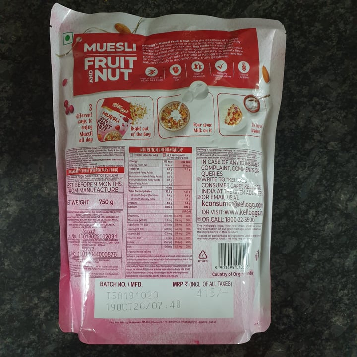 photo of Kellogg's Kellogg's Muesli Crunchy Fruit & Nut shared by @aatmankothari on  22 Dec 2020 - review