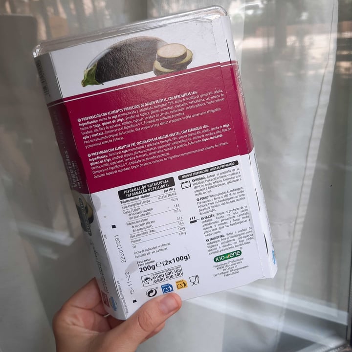 review photo of Kioene Hamburguesas Vegetales Con Berenjenas shared by @noemissioni on 27 Oct 2022 - review