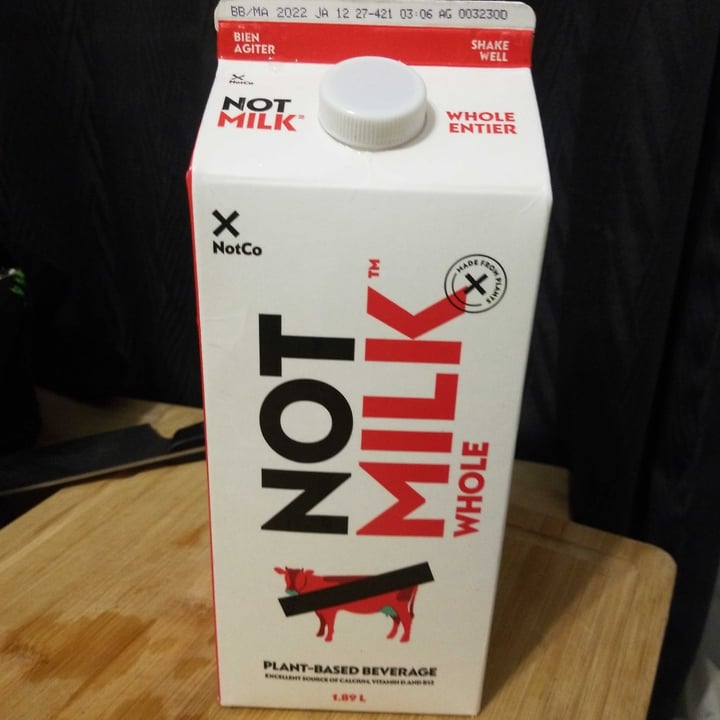 photo of NotCo Not Milk Whole shared by @mav420 on  16 Dec 2021 - review