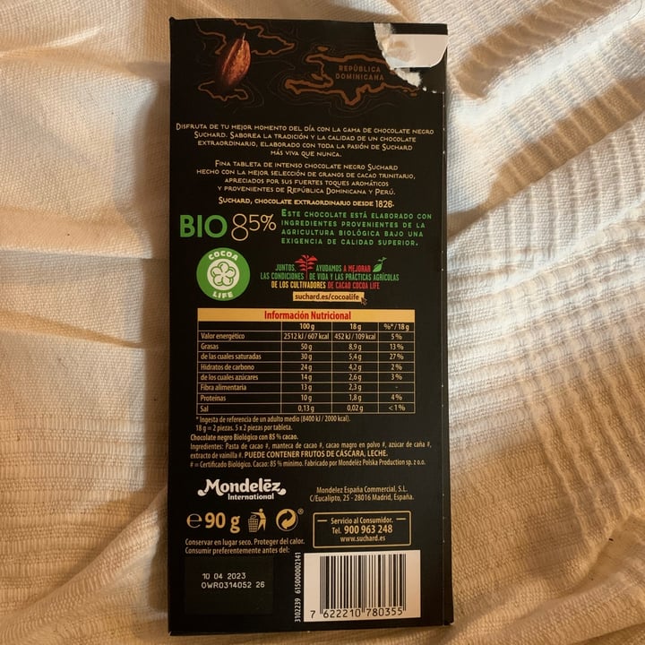 photo of Suchard Chocolate 85% bio shared by @iav on  29 Dec 2021 - review