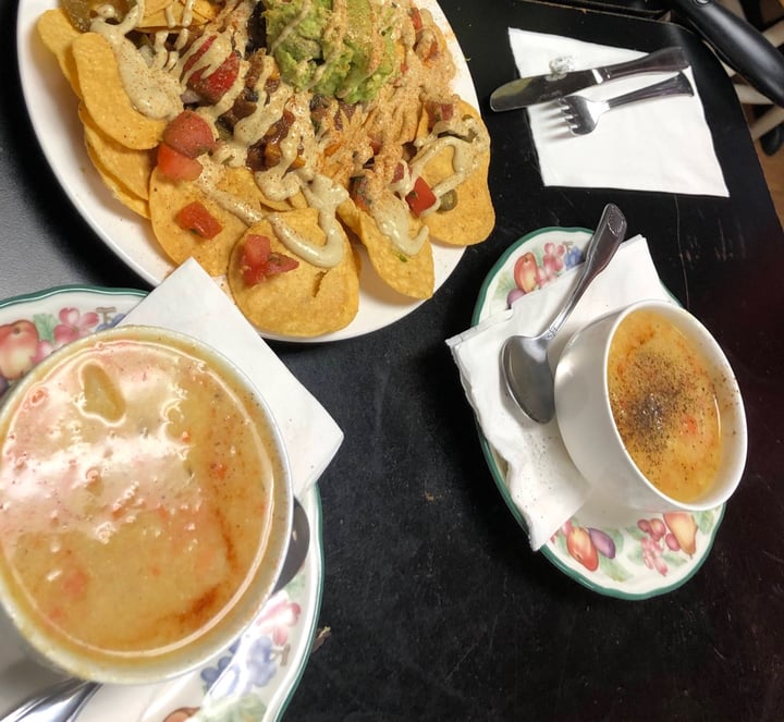 review photo of Nature’s Plate Cafe & Juice Bar Nachos, Cauliflower Soup & Philly Cheesesteak shared by @alycat on 16 May 2020 - review