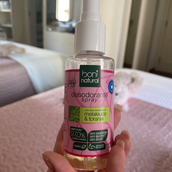 photo of Boni natural Desodorante Spray Melaleuca & Toranja shared by @ssophiarocha on  19 Sep 2021 - review