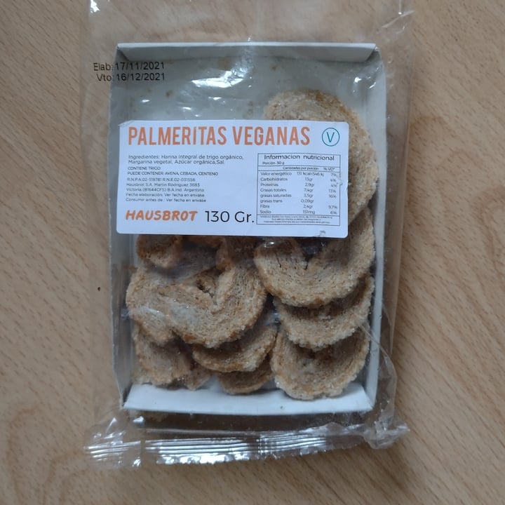 photo of Hausbrot Palmeritas shared by @marianvegan on  02 Jan 2022 - review