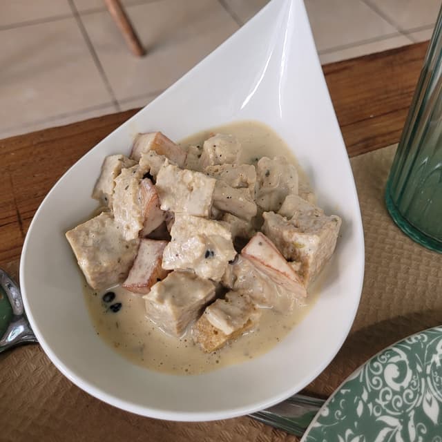 Photo of the dish “Seitan with cream mushroom sauce”