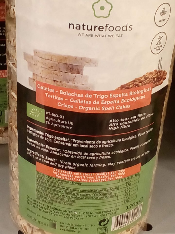 photo of naturefoods Bolachas de Trigo Espelta Biológicas shared by @claudiaines on  22 Jun 2022 - review