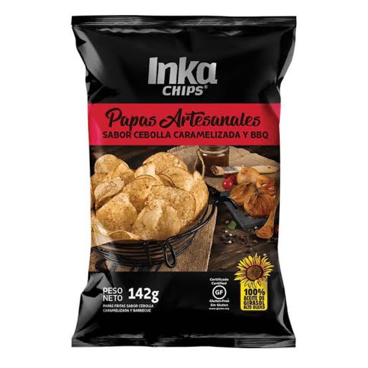 photo of Inka Chips Papas crujientes sabor cebolla caramelizada y BBQ shared by @andrealucia09 on  28 Apr 2022 - review