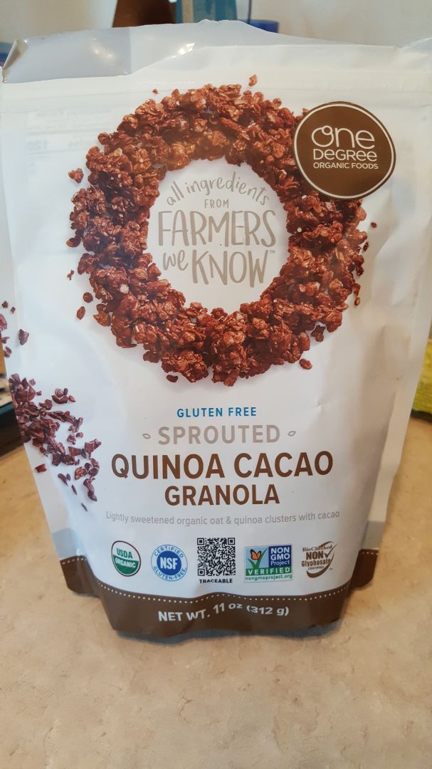 photo of One Degree Organic Foods Sprouted Quinoa Cacao Granola shared by @zimlockamy on  08 Jul 2019 - review