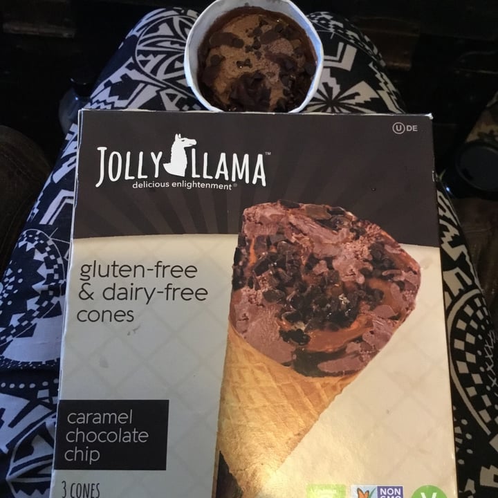photo of Jolly Llama Caramel Chocolate Chip DF GF Cones shared by @vivalaviolet on  23 Mar 2021 - review
