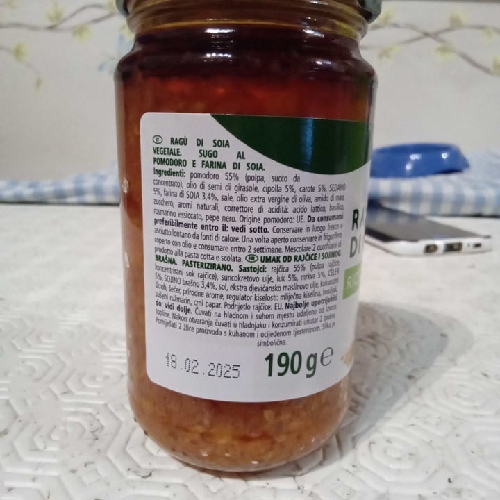 review photo of Fior di Natura Ragù di soia shared by @chiarabotto on 23 Jun 2022 - review