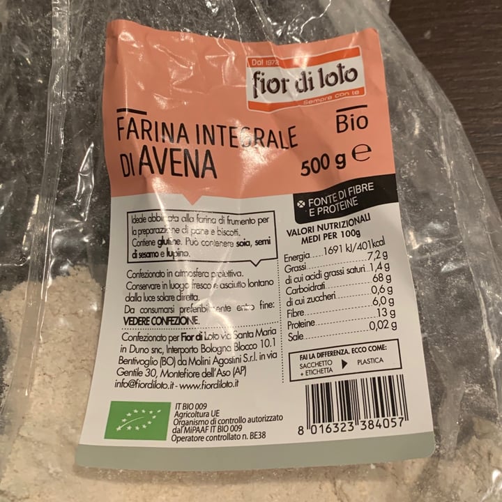 photo of Fior di Loto Farina Integrale di Avena shared by @eleonoragee on  27 Mar 2022 - review