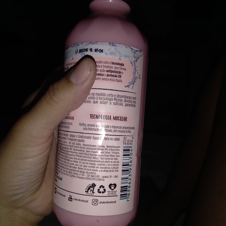 review photo of Salon line Condicionador Maria Natureza Água de Rosas shared by @leticiagama on 09 Apr 2022 - review