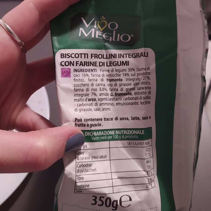 photo of Vivo Meglio Frollini integrali con farine di Legumi shared by @aiaggrm on  23 Mar 2022 - review