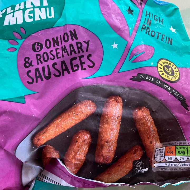 photo of Plant Menu Aldi plant menu onion and rosemary sausages shared by @fmclean8 on  31 Mar 2022 - review