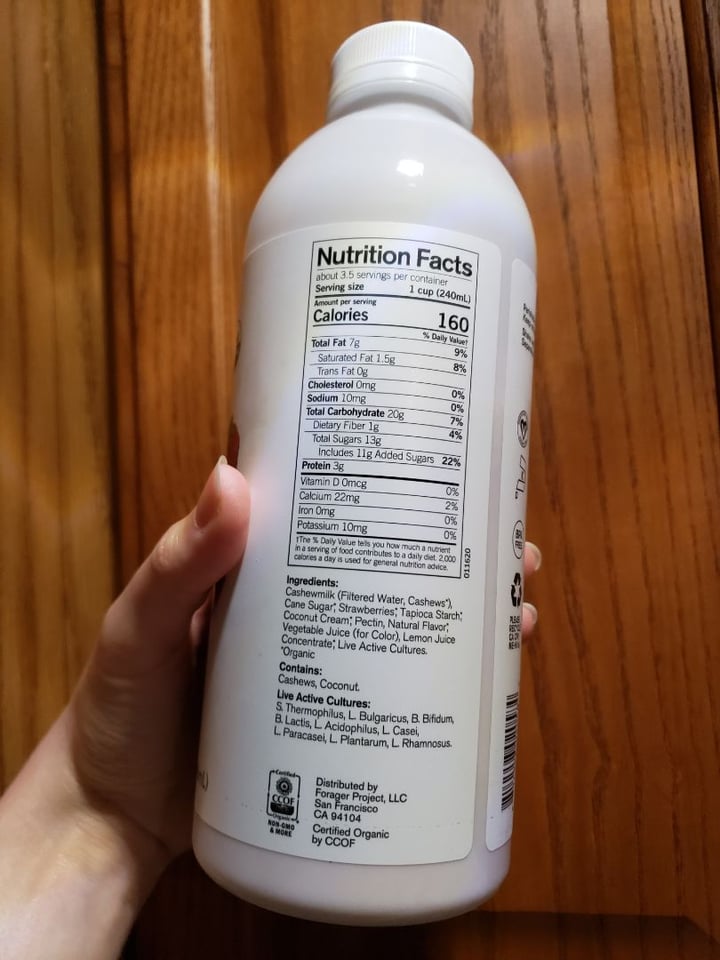 photo of Forager Project Probiotic cashewmilk yogurt strawberry shared by @michelleadina on  21 Apr 2020 - review