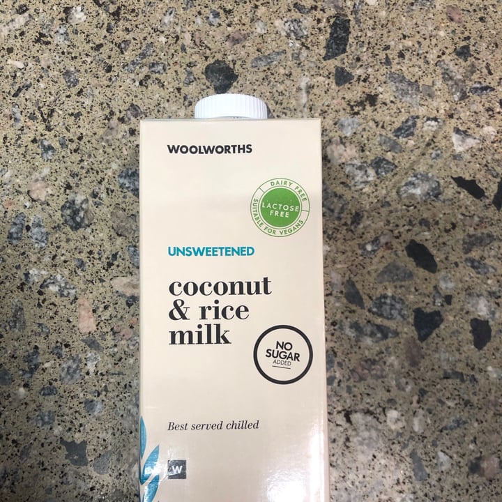 photo of Woolworths Food Coconut and rice milk shared by @plantpoweredpayalla on  07 Oct 2020 - review