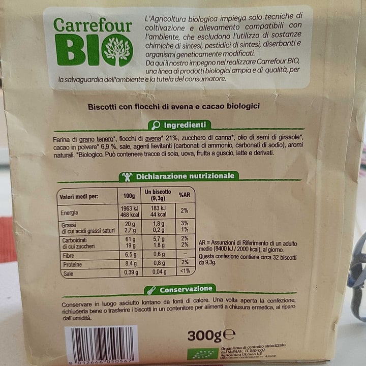 photo of Carrefour Bio Biscotti Fiocchi Avena e Cacao shared by @rekhaevola on  06 Apr 2022 - review