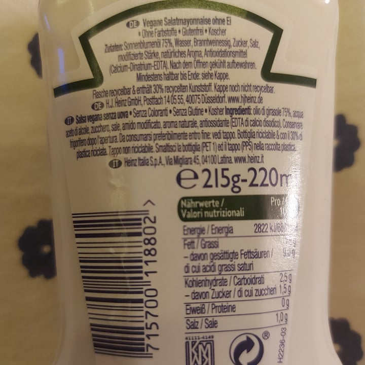 review photo of Heinz Mayo Vegan shared by @bambolinosettesoli on 13 Sep 2022 - review