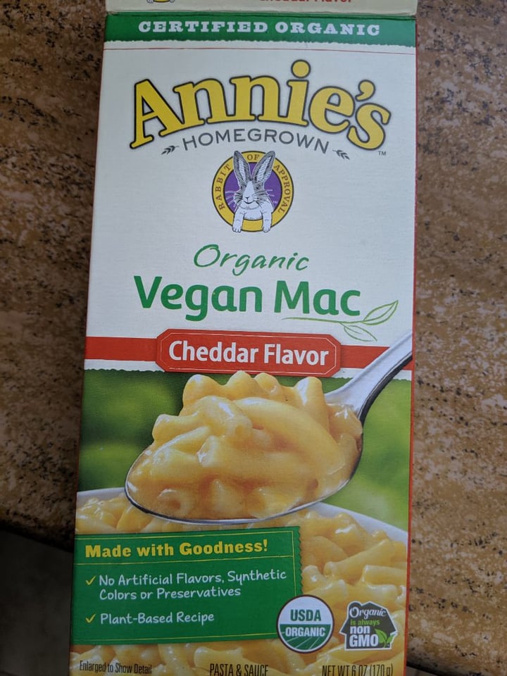 photo of Annie’s Organic Vegan Mac Cheddar Flavor shared by @poweredwithplants on  22 Aug 2019 - review