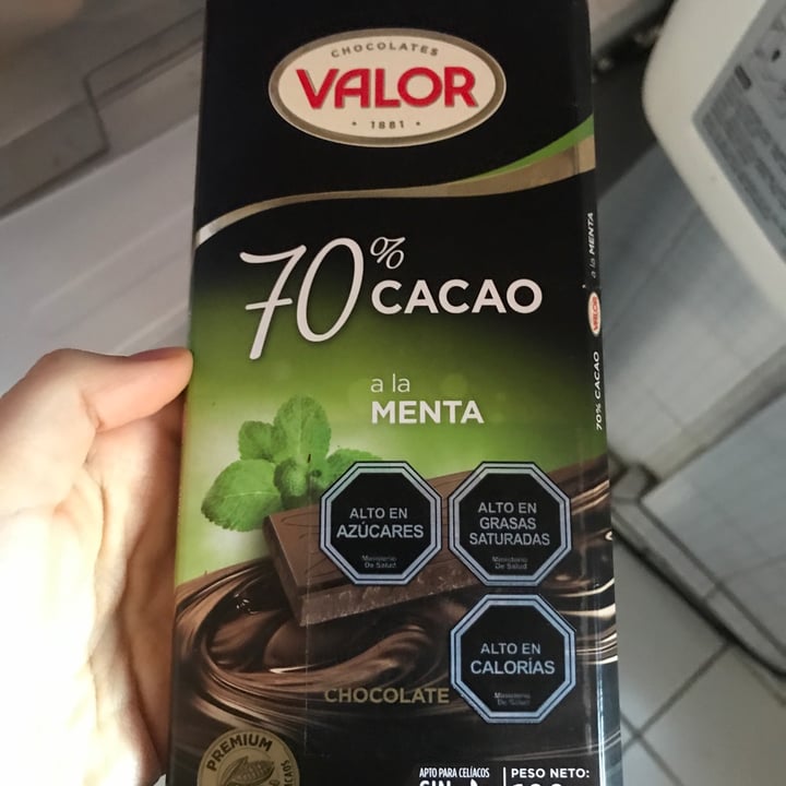 photo of Valor 70% Chocolate Amargo a la MENTA shared by @danicst on  04 Feb 2021 - review