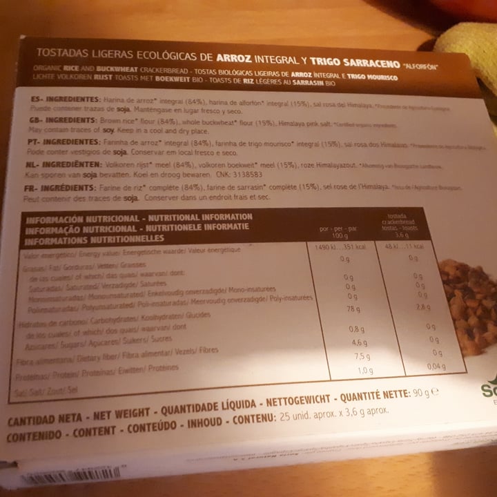 review photo of Soria Natural Tostadas ligeras shared by @saraitxu on 06 Jul 2020 - review