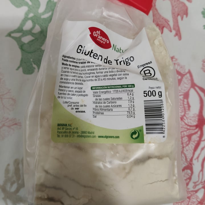 photo of El Granero Integral Gluten De Trigo shared by @veggiebrocoli on  03 Nov 2020 - review