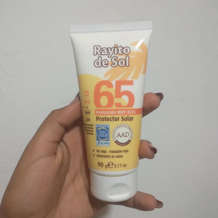 photo of Rayito de Sol Protector Solar Fps 65 shared by @malenita on  25 Nov 2022 - review