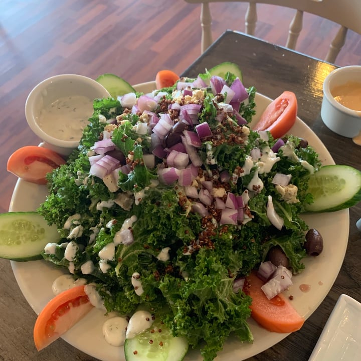 review photo of Arles & Boggs Vegan Eatery Mediterranean Kale Salad shared by @amazongoddess on 24 Dec 2020 - review