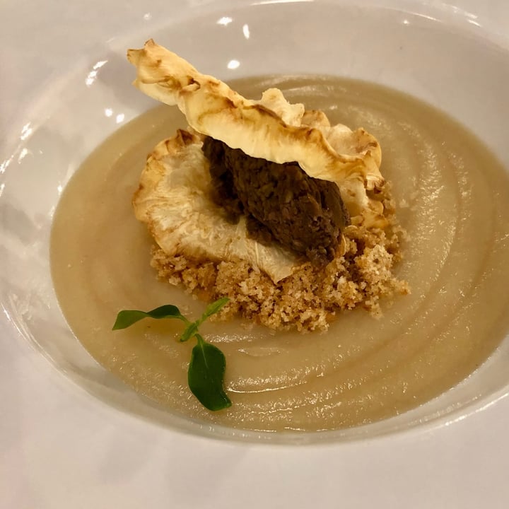 photo of Osteria della Balera Vellutata di sedano rapa con topenade di olive taggiasche shared by @marina1982 on  18 Jun 2022 - review