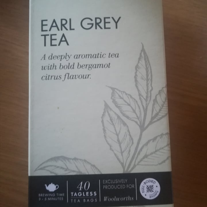 photo of Woolworths Food Earl grey tea shared by @cogitoergovegan on  15 Aug 2020 - review