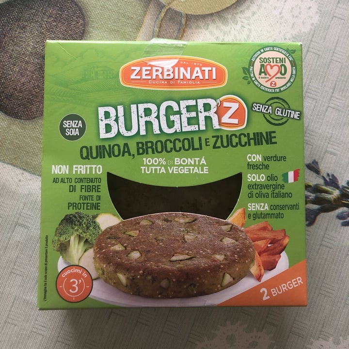photo of Zerbinati Burger'Z Quinoa, Broccoli e Zucchine shared by @sarasimone on  10 Mar 2022 - review