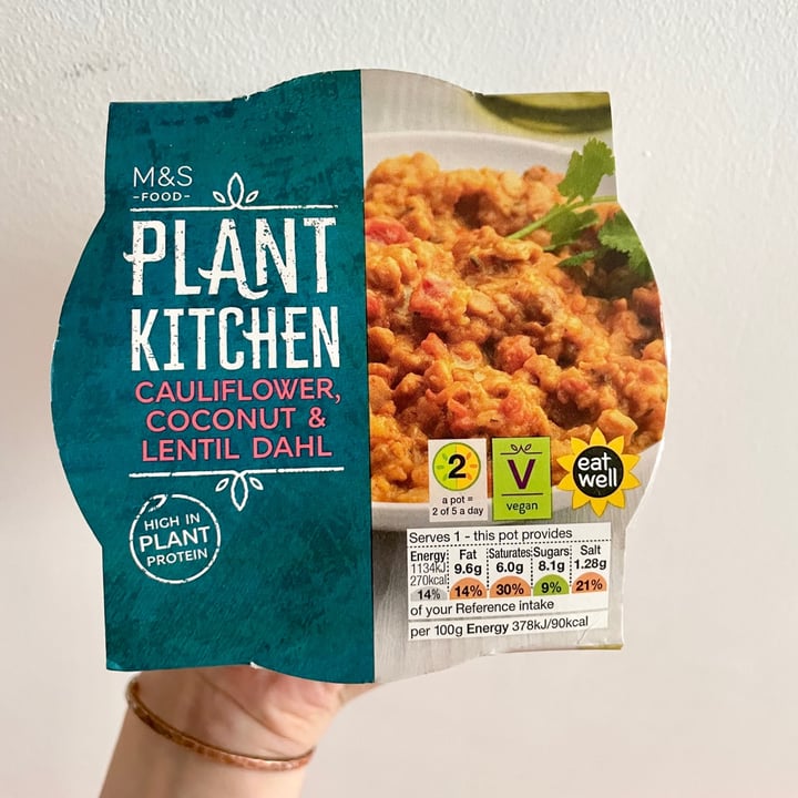 photo of Plant Kitchen (M&S) Cauliflower, Coconut & Lentil Dahl shared by @appleappleamanda on  13 Sep 2021 - review