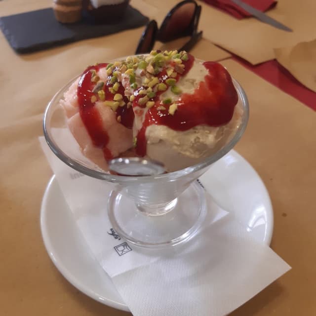 Photo of the dish “Gelato pistacchio e popone”