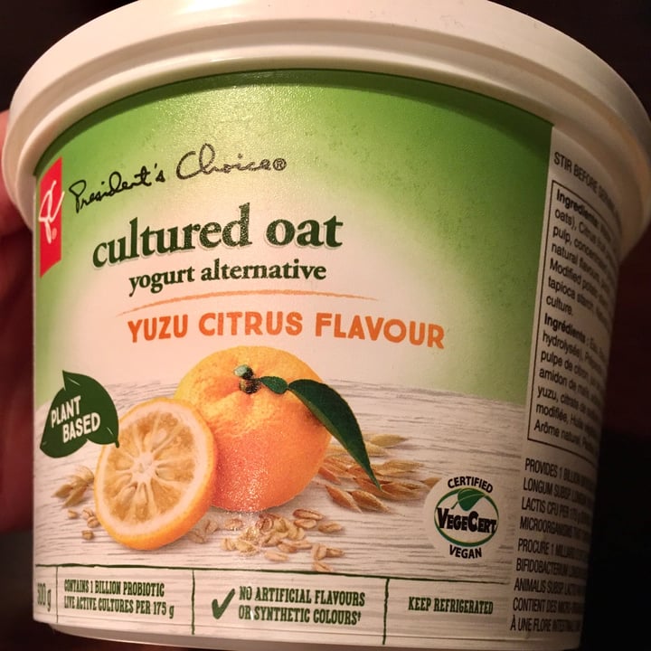 photo of President's Choice Cultured Oat Yuzu Citrus Flavour shared by @fellowanimal on  30 Jan 2022 - review