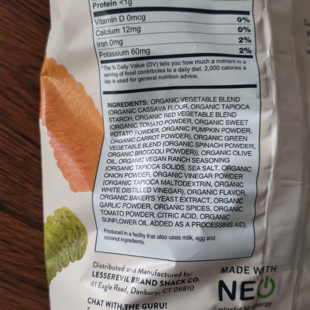 Veggie Sticks - vegan ranch with organic olive oil from Lesser Evil ...