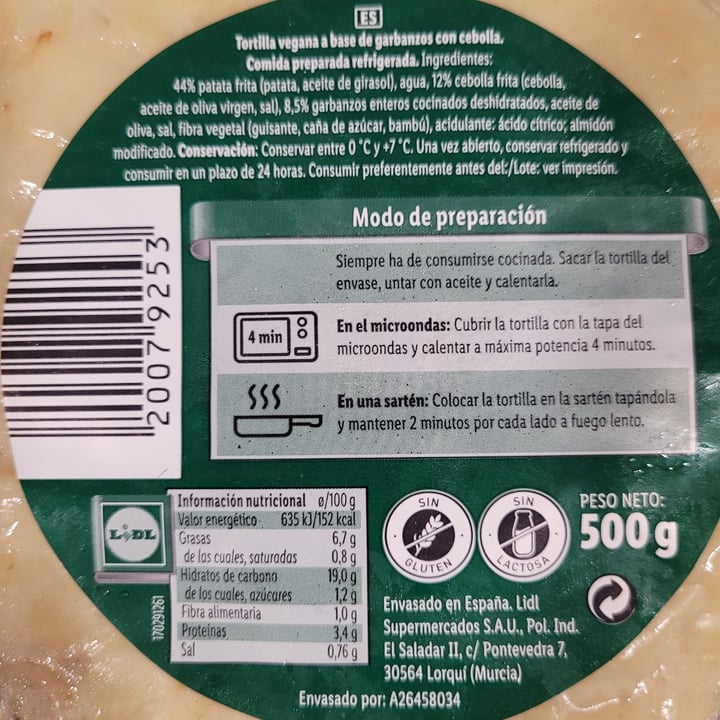 review photo of Vemondo Tortilla sin huevo a base de garbanzos y cebolla shared by @nunucu on 23 Aug 2021 - review
