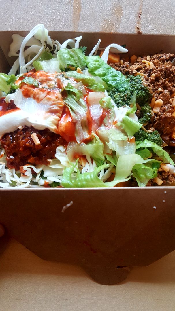 review photo of The Big Carrot Danforth Community Market Vegan burrito bowl shared by @abstractauras on 25 May 2019 - review
