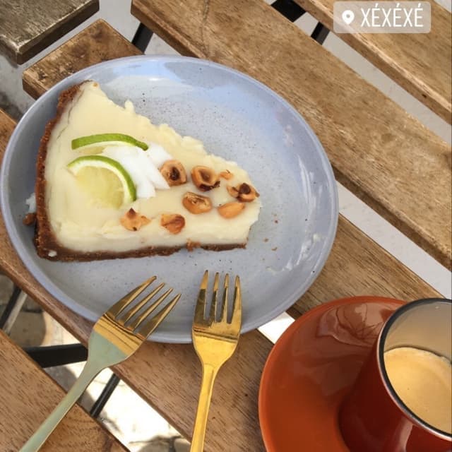 Photo of the dish “Lime & Coconut Pie with hazelnuts on top”