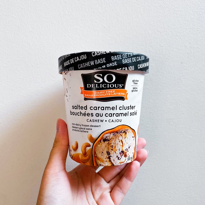 photo of So Delicious Dairy Free Salted Caramel Cluster Cashewmilk Frozen Dessert shared by @christinesong on  11 Aug 2021 - review