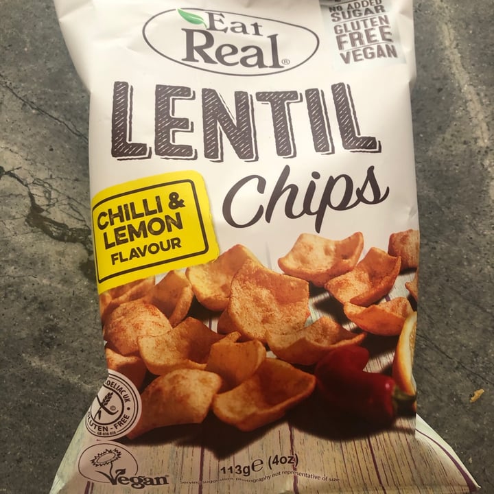 photo of Eat Real Chilli and Lemon Lentil Chips shared by @caittyler on  11 Mar 2021 - review