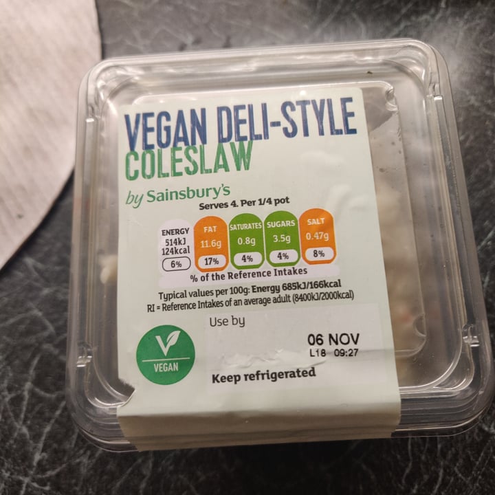 photo of Sainsbury's Vegan Deli-Style Coleslaw shared by @sopheen on  29 Oct 2020 - review