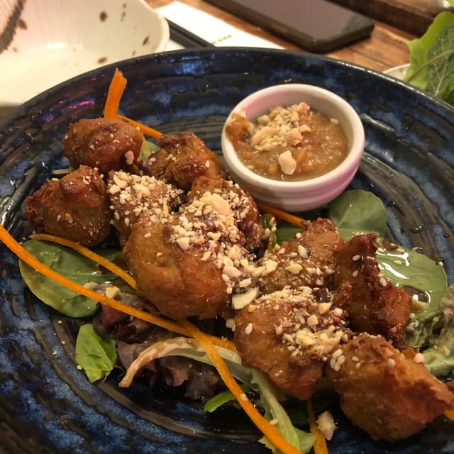 Foto do prato “Vegan Satay Skewers”